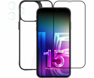 Púzdro 3MK + sklenená obrazovka + šošovka pre iPhone 15 P...