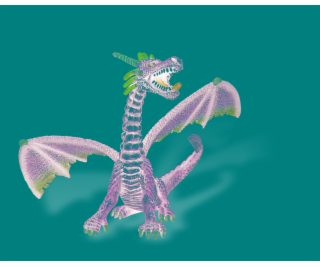 Drak sediaci modro-strieborný