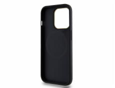 DKNY PU Leather Checkered Pattern Magsafe Zadný Kryt pre iPhone 15 Pro Black