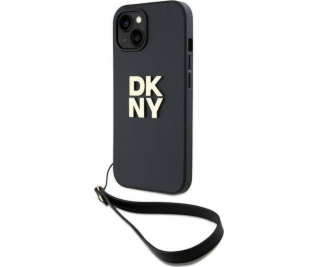 DKNY PU Leather Stack Logo Wrist Strap Zadný Kryt pre iPh...