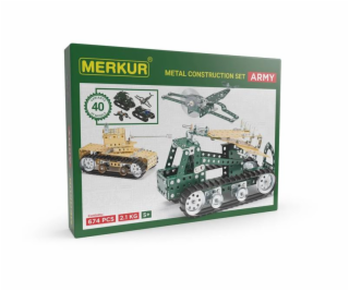 Stavebnice Merkur Army Set, 674 dílů, 40 modelů