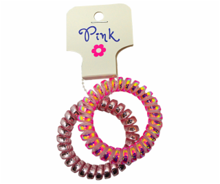 Gumičky do vlasov - ružová a perleťová