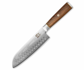 Nůž SOK kuchyňský Santoku 185 mm Cocobolo White Damascus