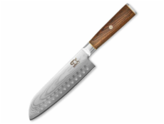 Nůž SOK kuchyňský Santoku 185 mm Cocobolo White Damascus