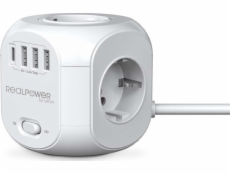 Realpower  Steckdosenwürfel PowerBox 431 + 3xUSB-A / 1xUSB-C