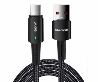 USB to USB-C cable, Essager, EXCT-CGA01, 66W, 2m (black)