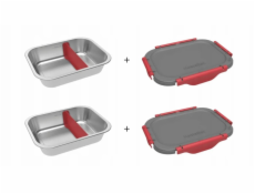 Container set HEATSBOX INNER DISH SET for HeatsBox GO/PRO/STYLE/STYLE+ lunchboxes Silver, Graphite