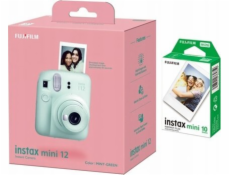 Fujifilm Digitální fotoaparát Fujifilm | Kamera Instax Mini 12 + Lesklá Instax Mini (10pl) | Mátově zelená | 800