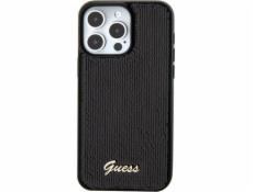 Guess  GUHCP15SPSFDGSK iPhone 15 6.1 černo/černé pevné pouzdro Sequin Script Metal