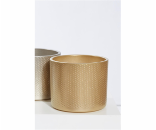 Keramický hrniec DOMOLETTI WALEC KROPKI, O13 cm, zlatý
