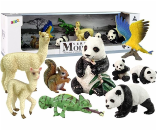 Akční figurka LeanToys Zvířátka Panda Papoušek Set