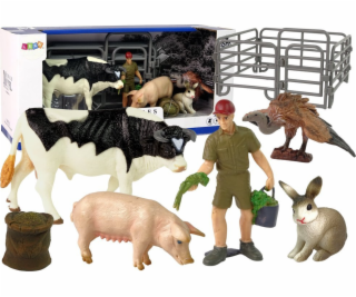 Sada velkých postav LeanToys Farm Village Kráva Prase Zaj...