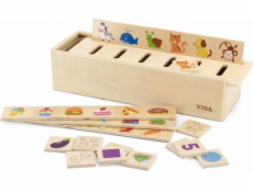 Hračky Viga Hračky VIGA Dřevěná výuková třídička Hra Zvířátka Ovoce Zelenina