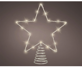 Dekorace hvězda s LED osvětlením, 27 cm, bílá