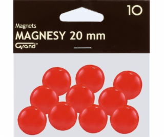 Grand Magnet 20mm červený 10ks GRAND - 189195
