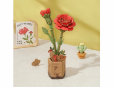 RoboTime 3D dřevěná skládačka Červený karafiát