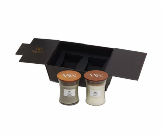 Dárková sada WoodWick, 2 x střední svíčka (2 x 275g), Krb...