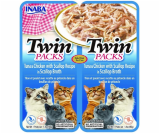 INABA CAT Twin tuňák s kuřecím a mušlemi v bujónu – pocho...
