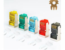 NetRack RJ45 FTP STP zástrčka, kat. 6A, drát, Netrack, barva MIX (100 ks)