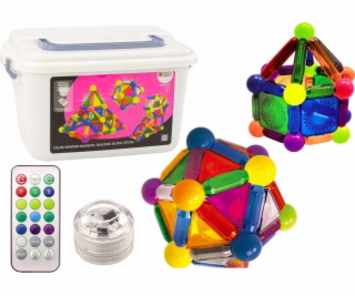 Magnetické bloky LeanToys se světlem v krabici 154 prvků