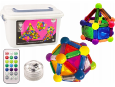 Magnetické bloky LeanToys se světlem v krabici 154 prvků