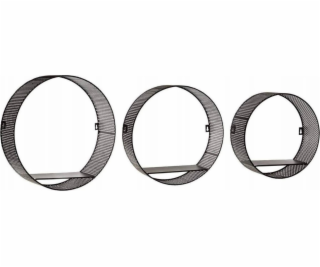 Atmosphera Nástěnné police do pokoje, 3 kusy, černá