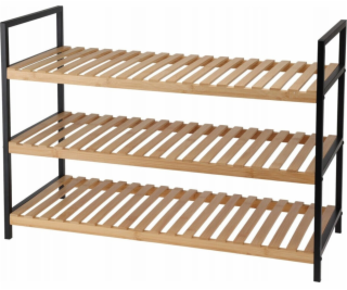 Storage Solutions Police na boty, 3 úrovně, bambusový a k...