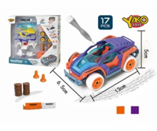 1:32 Stavebnice Auto 17ks - fialové
