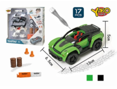 1:32 Stavebnice Auto 17ks - zelené