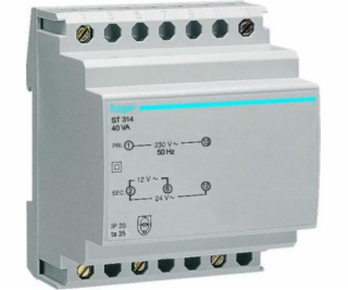 Hager Modulární bezpečnostní transformátor 230/12-24V AC ...