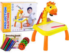 Projektor na tabuli LeanToys pro výuku kreslení žlutého dinosaura