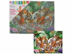 Diamantové malování - Rodinka tygrů 30 x 40 cm