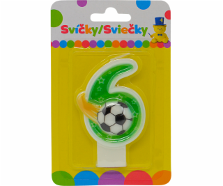 Narozeninová svíčka s míčem a číslem 6.