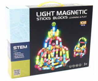 Magnetická svítící stavebnice 102 ks