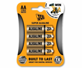 JCB SUPER alkalická baterie LR06, blistr 4 ks
