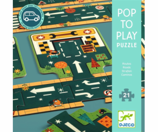 Puzzle cesty, pre deti, 72 cm x 63 cm