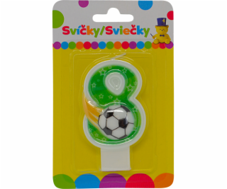 Narozeninová svíčka s míčem a číslem 8.