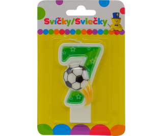 Narozeninová svíčka s míčem a číslem 7.