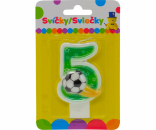 Narozeninová svíčka s míčem a číslem 5.