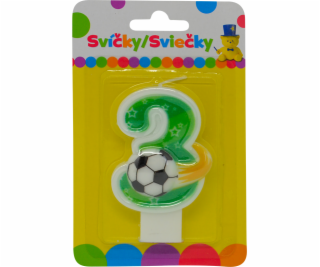 Narozeninová svíčka s míčem a číslem 3.