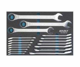 Knarren-Ring-Maulschlüssel-Satz 163-366/18, Werkzeug-Set