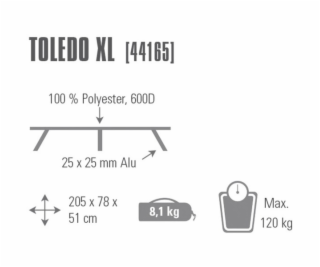 Campingliege Toledo XL  44165, Camping-Bett