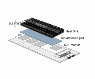 Kühlkörper flach 70 mm für M.2 Modul