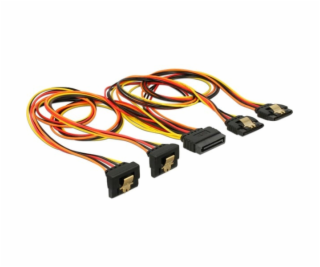SATA 15Pin > 2x gewinkelt (unten) + 2x gerade, Kabel
