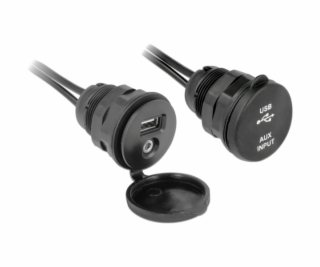 Kabel USB A + 3,5mm 4Pin Klinke Stecker > Einbaubuchse US...