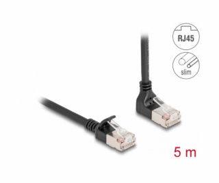 Patch kabel RJ-45 Cat.6a S/FTP, Slim 90° úhlový