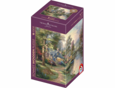 Dřevěné puzzle Schmidt Spiele Thomas Kinkade Studios: Vesnice u jezera