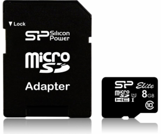 Silicon Power micro SDHC 8GB Memory Card Elite UHS-1 clas...