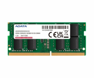 ADATA SO-DIMM 16 GB DDR4-3200 (2x 8 GB) duální sada, RAM