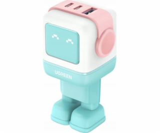 UGREEN Uno RG 65W 3-Port GaN Fast Charger pink blue